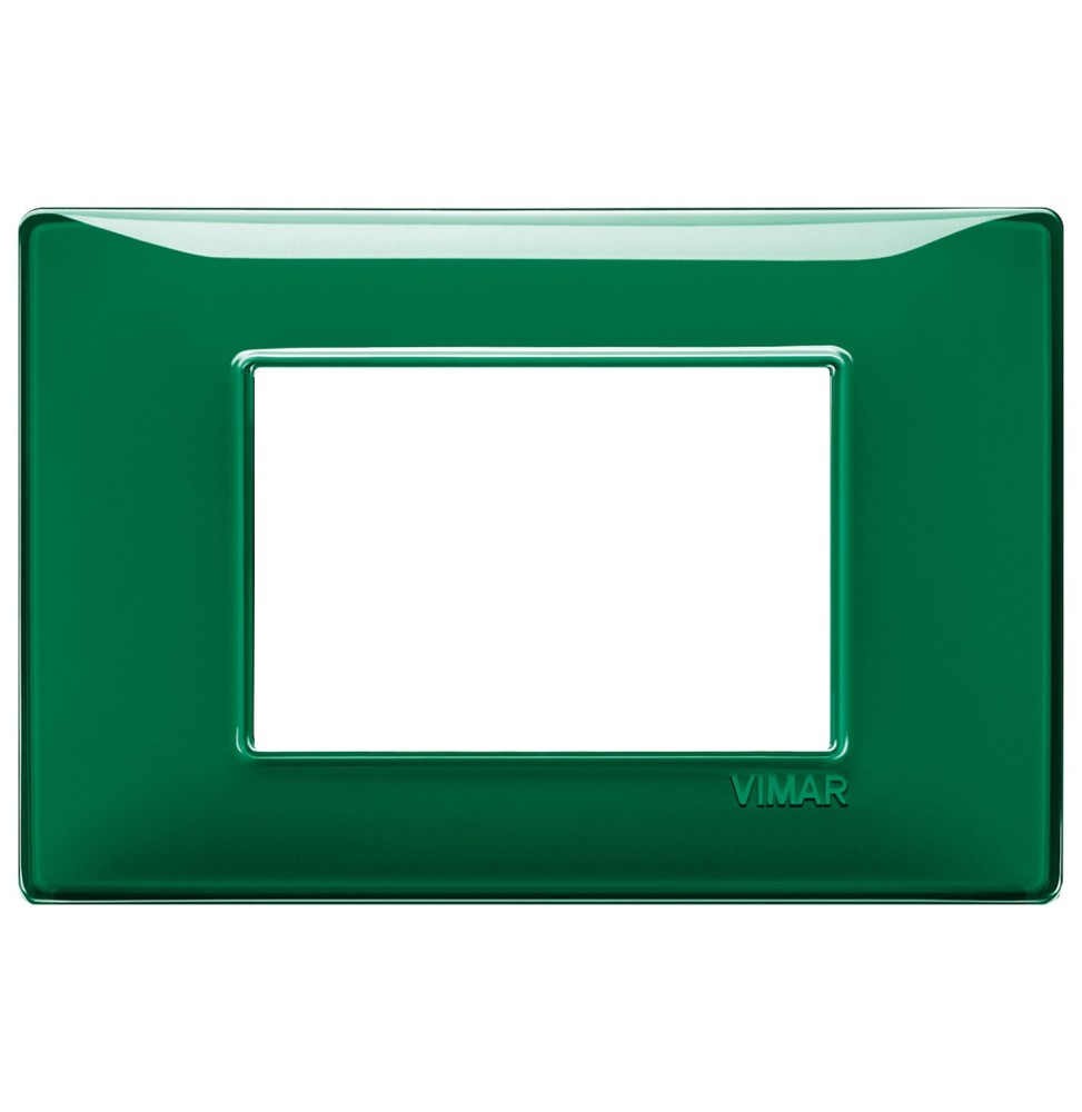 Placca Vimar Plana 3 moduli in tecnopolimero Reflex smeraldo 14653.47
