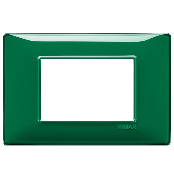 Placca Vimar Plana 3 moduli in tecnopolimero Reflex smeraldo 14653.47