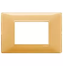 Placca Vimar Plana 3 moduli Reflex ambra in tecnopolimero 14653.43