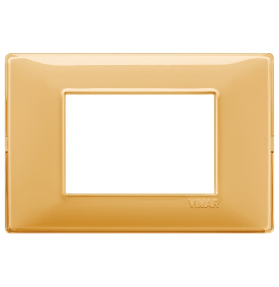 Placca Vimar Plana 3 moduli Reflex ambra in tecnopolimero 14653.43