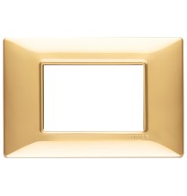 Placca 3 moduli oro lucido in tecnopolimero Vimar Plana 14653.24