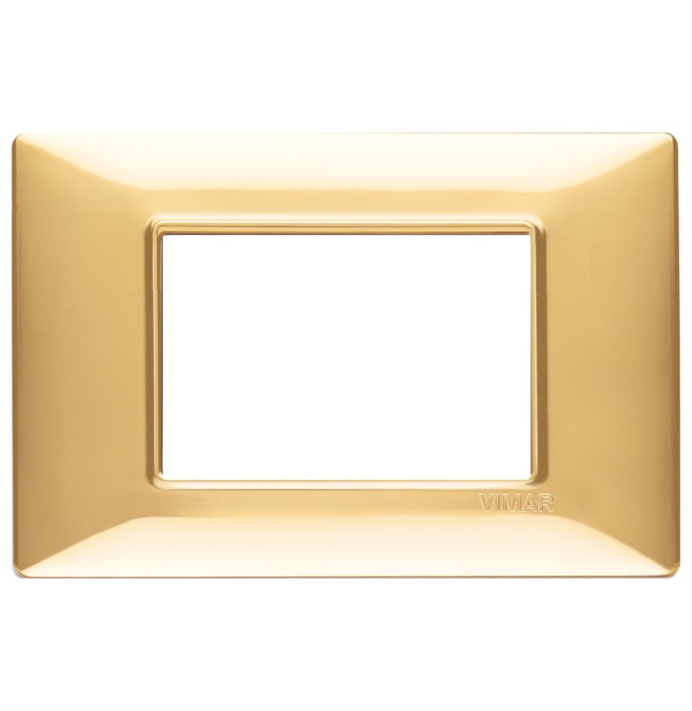 Placca 3 moduli oro lucido in tecnopolimero Vimar Plana 14653.24