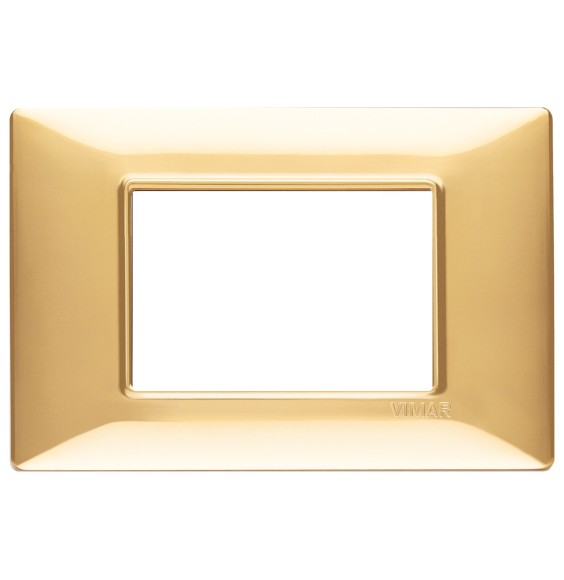 Placca 3 moduli oro lucido in tecnopolimero Vimar Plana 14653.24