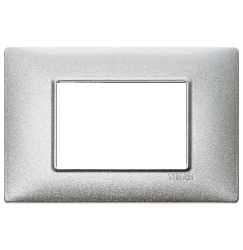 Placca 3 moduli in metallo argento metallizzato Vimar Plana 14653.71