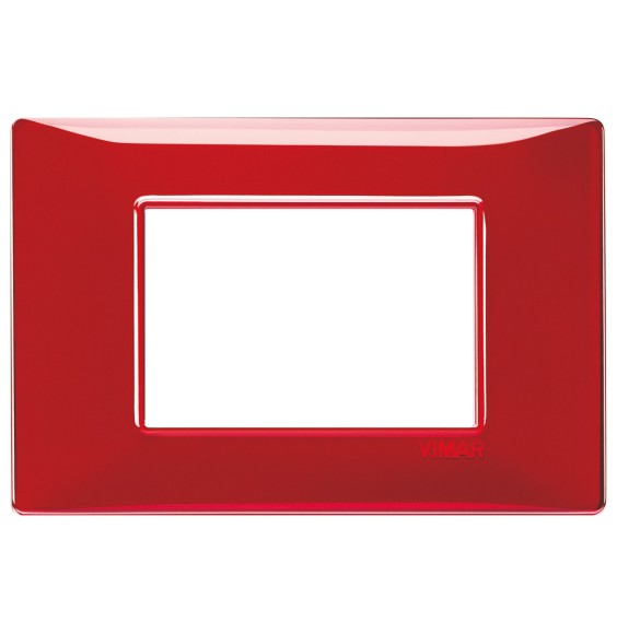 Placca 3 moduli Reflex rubino in tecnopolimero Vimar Plana 14653.51