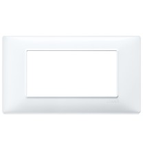 Placca 4 moduli Vimar Plana in tecnopolimero bianco 14654.01