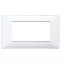 Placca 4 moduli Vimar Plana in tecnopolimero bianco 14654.01