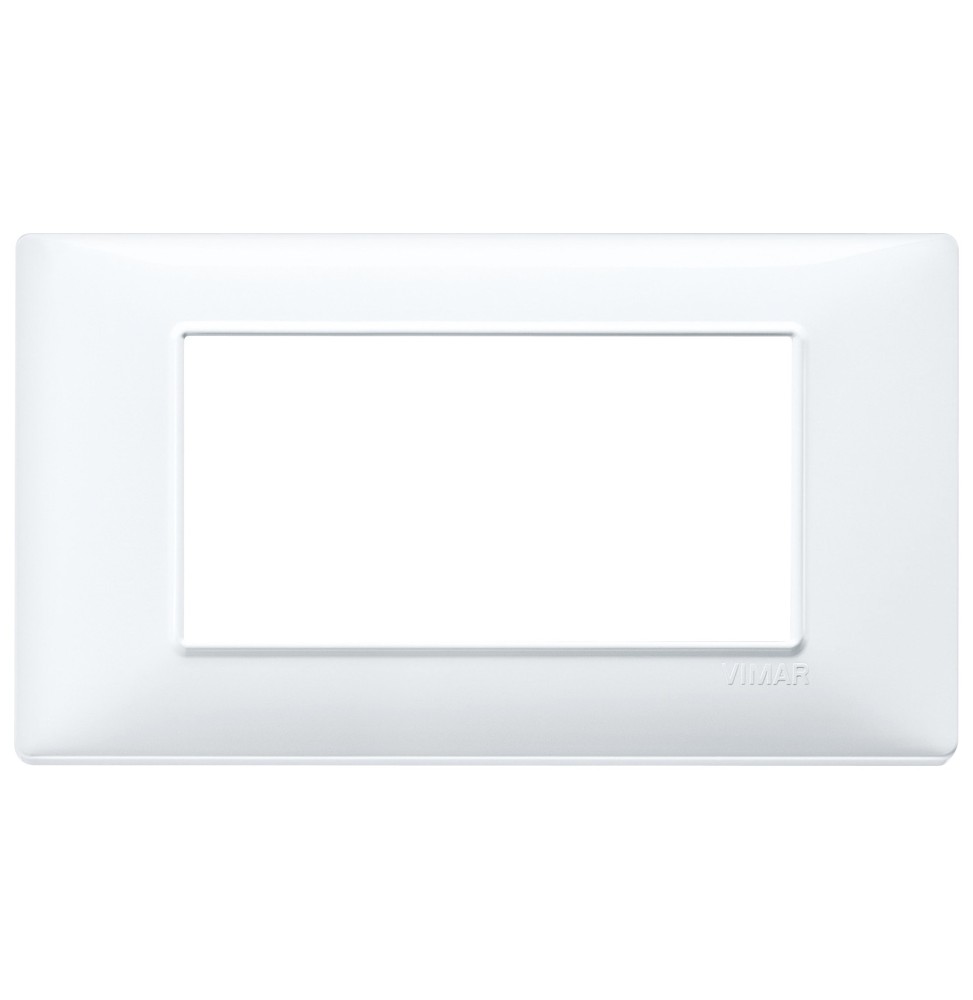 Placca 4 moduli Vimar Plana in tecnopolimero bianco 14654.01