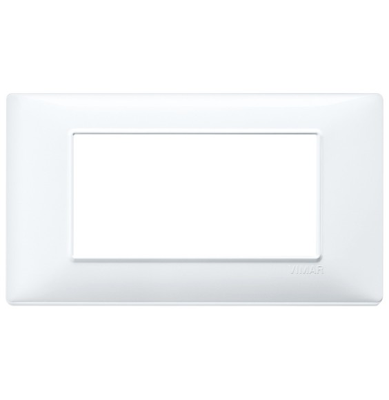 Placca 4 moduli Vimar Plana in tecnopolimero bianco 14654.01