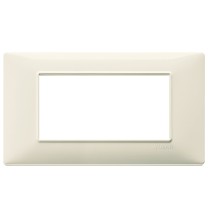 Placca Vimar Plana 4 moduli in tecnopolimero colore beige 14654.03