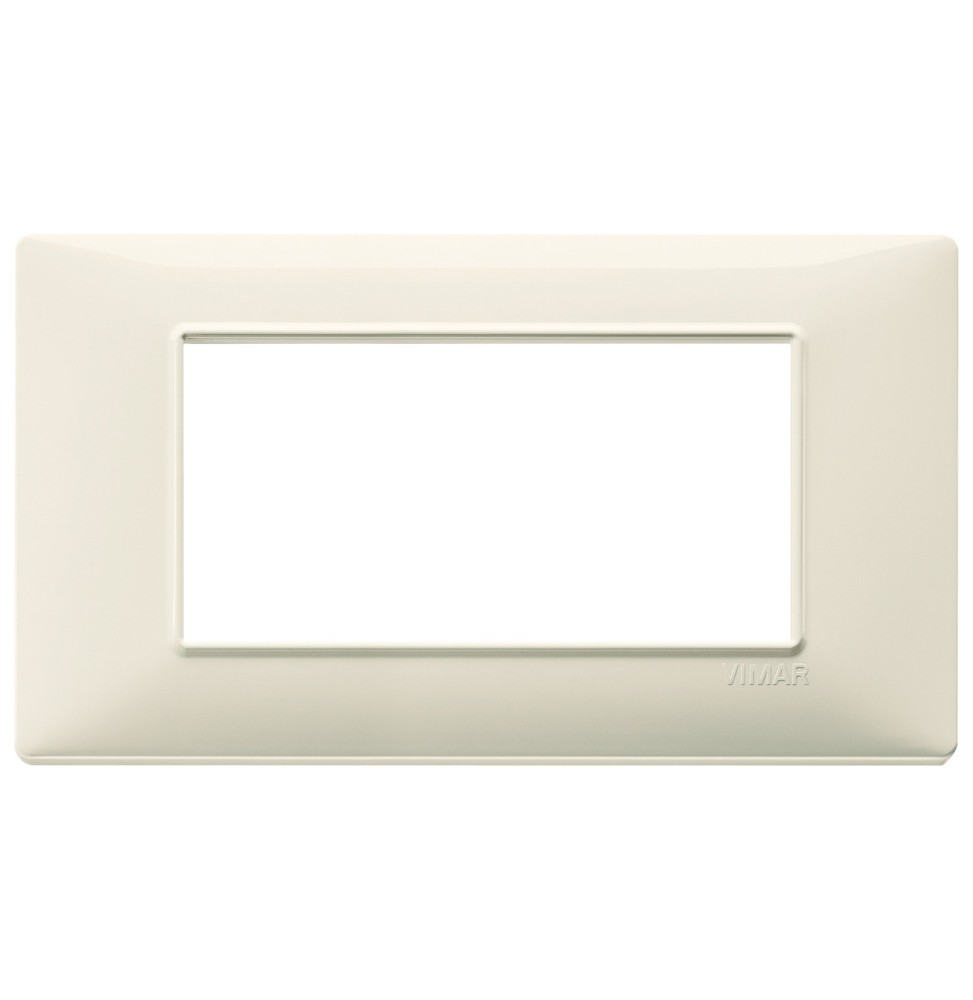 Placca Vimar Plana 4 moduli in tecnopolimero colore beige 14654.03