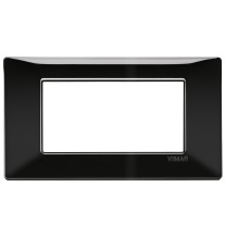 Placca 4 moduli in tecnopolimero colore nero Vimar Plana 14654.05