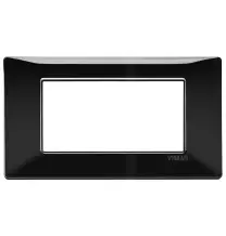 Placca 4 moduli in tecnopolimero colore nero Vimar Plana 14654.05