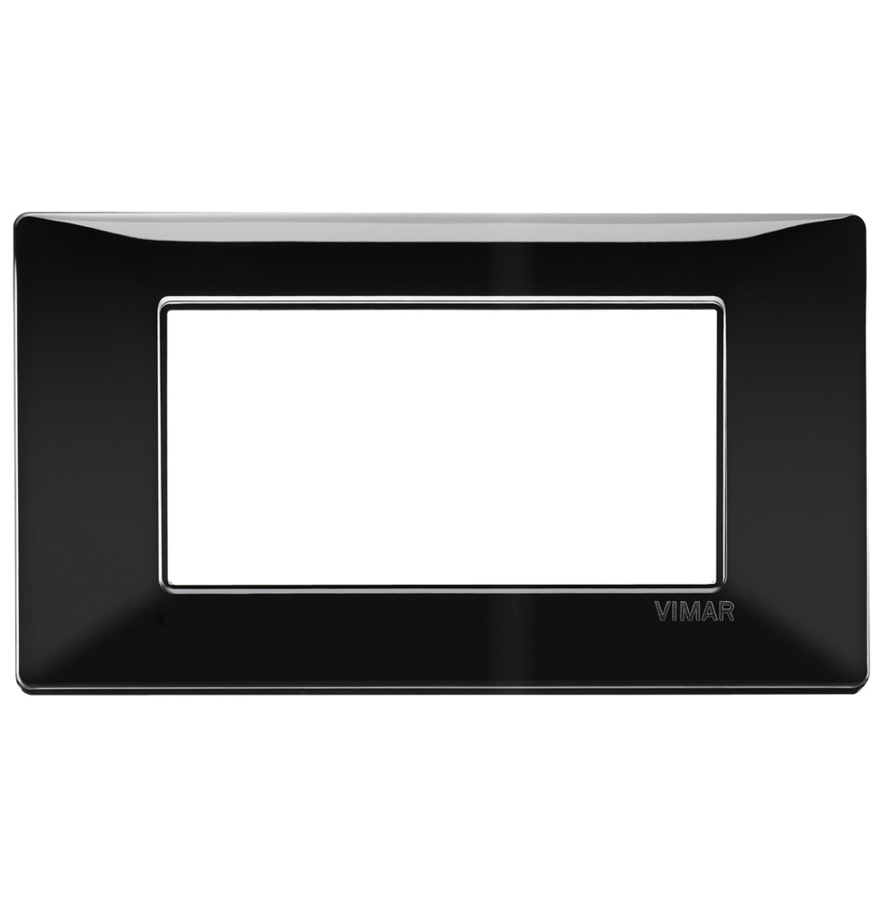 Placca 4 moduli in tecnopolimero colore nero Vimar Plana 14654.05