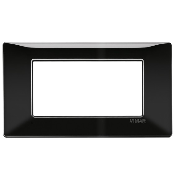 Placca 4 moduli in tecnopolimero colore nero Vimar Plana 14654.05