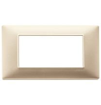 Placca 4 moduli champagne opaco in tecnopolimero Vimar Plana 14654.22
