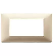 Placca 4 moduli champagne opaco in tecnopolimero Vimar Plana 14654.22