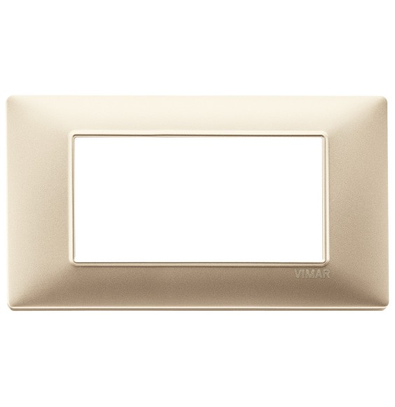 Placca 4 moduli champagne opaco in tecnopolimero Vimar Plana 14654.22