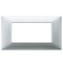 Placca 4 moduli argento opaco in tecnopolimero Vimar Plana 14654.20