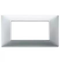 Placca 4 moduli argento opaco in tecnopolimero Vimar Plana 14654.20