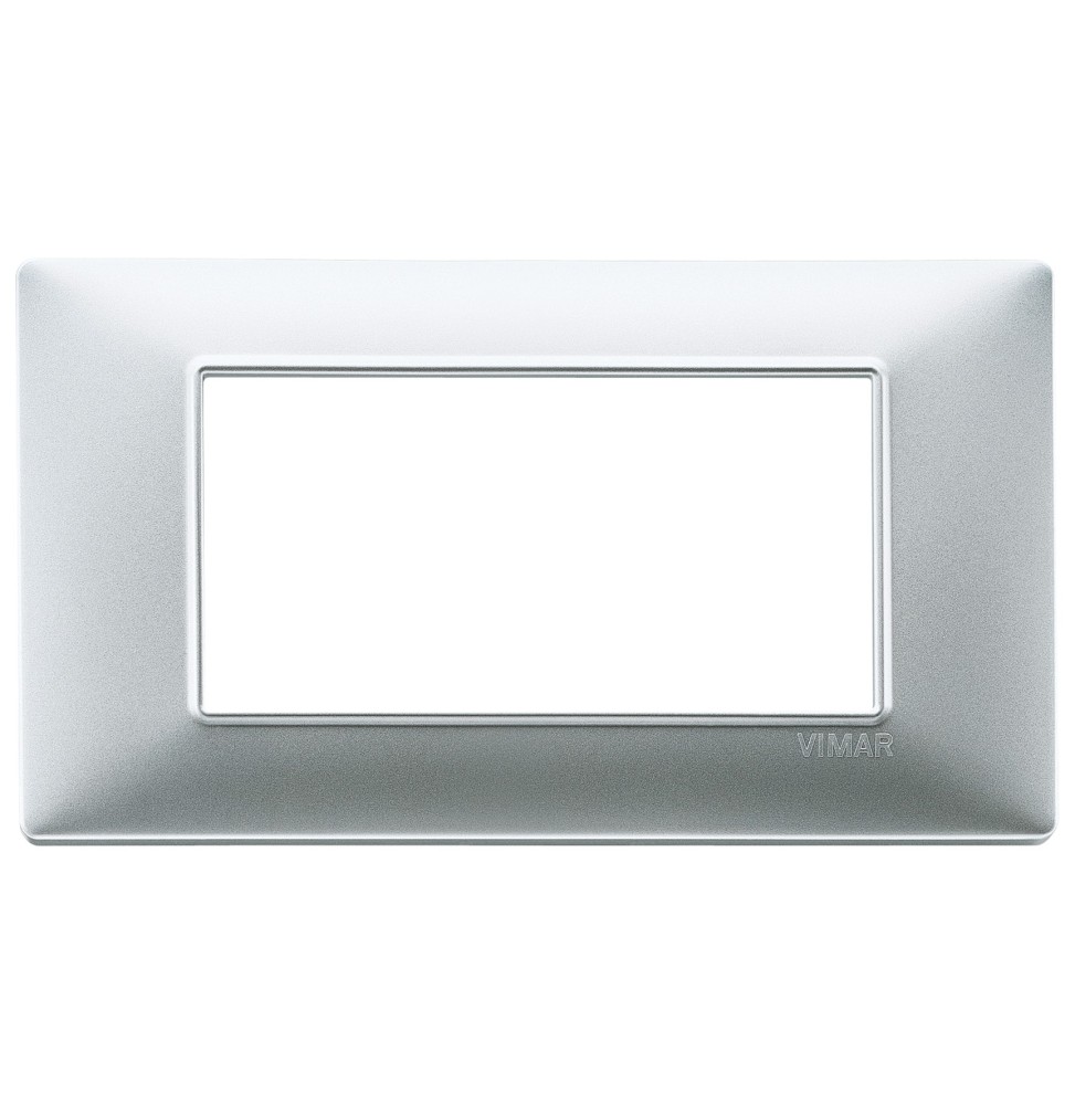 Placca 4 moduli argento opaco in tecnopolimero Vimar Plana 14654.20