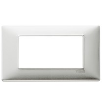 Placca 4 moduli alluminio spazzolato Vimar Plana 14654.81