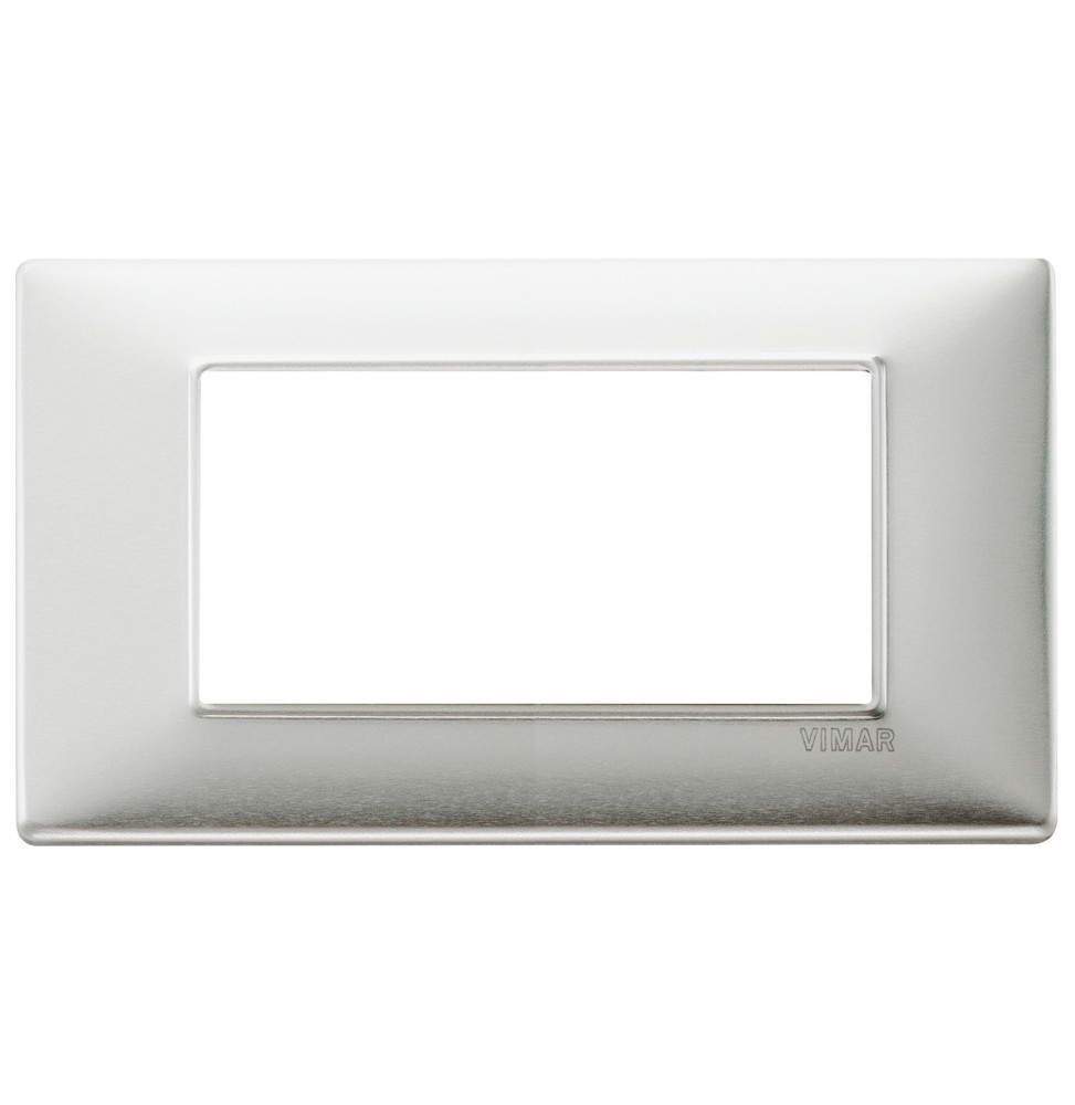 Placca 4 moduli alluminio spazzolato Vimar Plana 14654.81