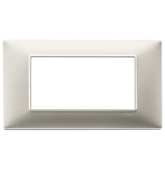 Placca 4 moduli nichel opaco in tecnopolimero Vimar Plana 14654.21