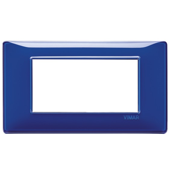 Placca 4 moduli Vimar Plana in tecnopolimero Reflex zaffiro 14654.50