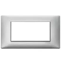 Placca 4 moduli argento metallizzato Vimar Plana 14654.71