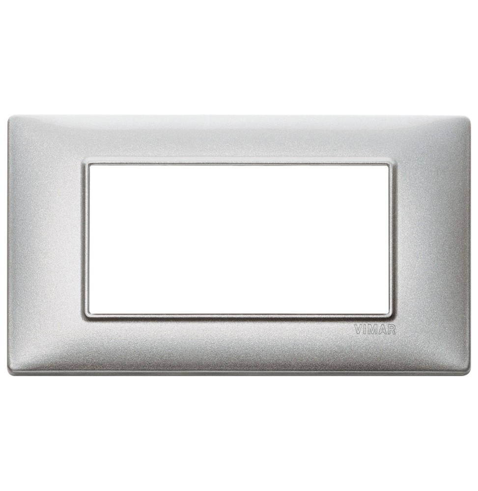 Placca 4 moduli argento metallizzato Vimar Plana 14654.71