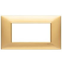 Placca 4 moduli Vimar Plana in tecnopolimero colore oro opaco 14654.25