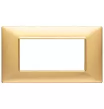 Placca 4 moduli Vimar Plana in tecnopolimero colore oro opaco 14654.25