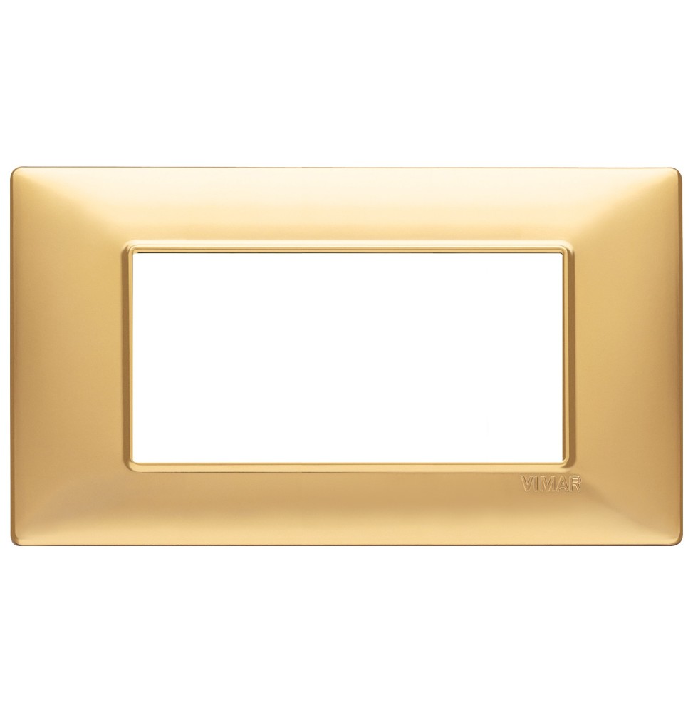 Placca 4 moduli Vimar Plana in tecnopolimero colore oro opaco 14654.25