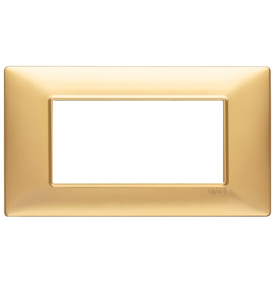 Placca 4 moduli Vimar Plana in tecnopolimero colore oro opaco 14654.25