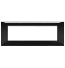 Placca 7 moduli nera in tecnopolimero Vimar Plana 14657.05
