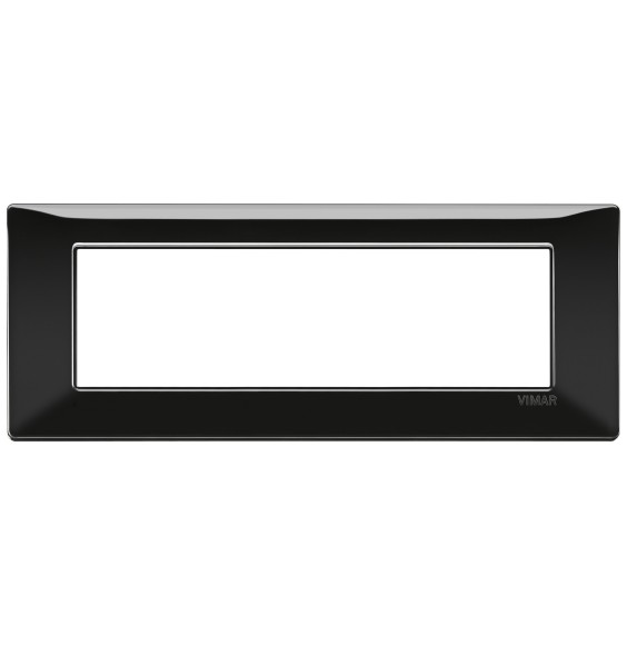 Placca 7 moduli nera in tecnopolimero Vimar Plana 14657.05