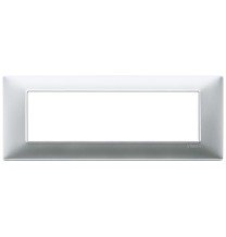 Placca Vimar Plana 7 moduli argento opaco in tecnopolimero 14657.20