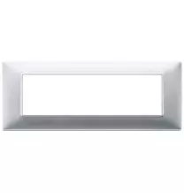 Placca Vimar Plana 7 moduli argento opaco in tecnopolimero 14657.20