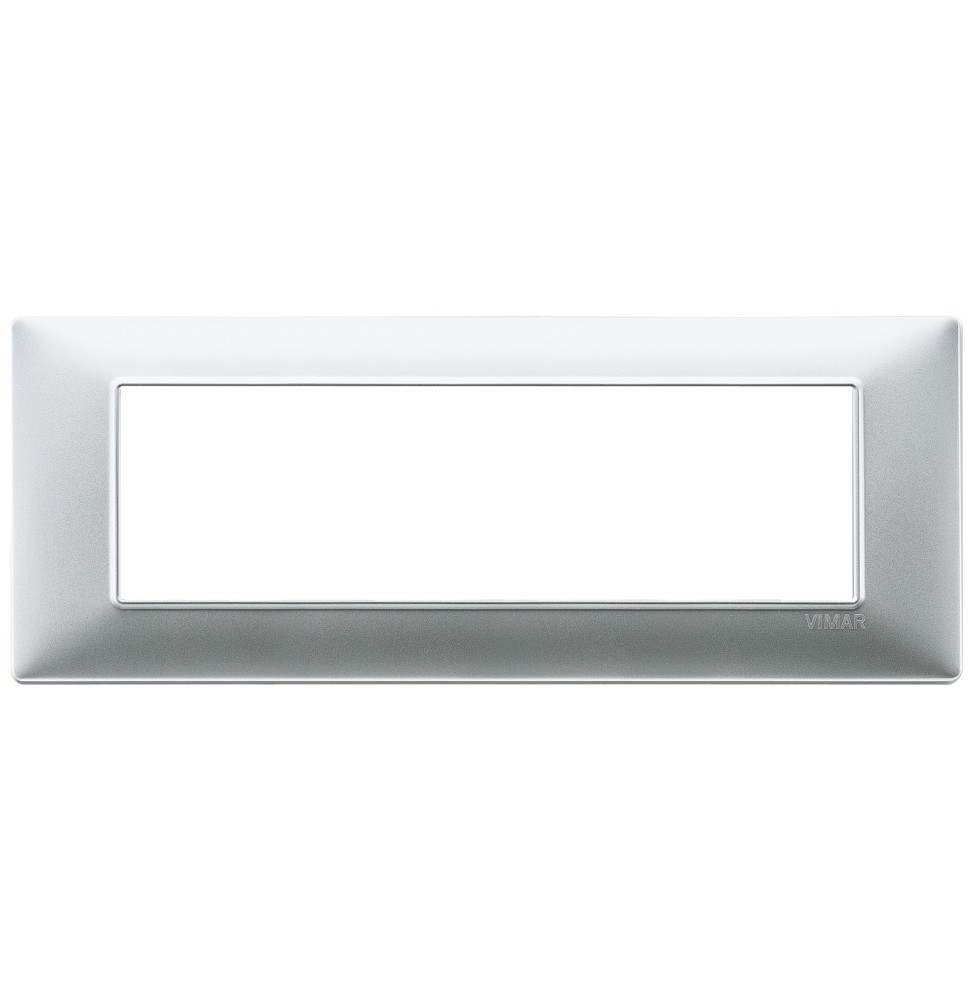 Placca Vimar Plana 7 moduli argento opaco in tecnopolimero 14657.20