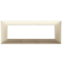 Placca Vimar Plaba 7 moduli champagne opaco in tecnopolimero 14657.22