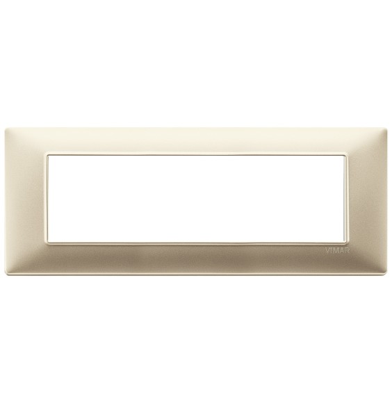 Placca Vimar Plaba 7 moduli champagne opaco in tecnopolimero 14657.22