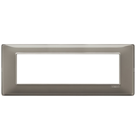 Placca Vimar Plana 7 moduli Reflex cenere in tecnopolimero 14657.40