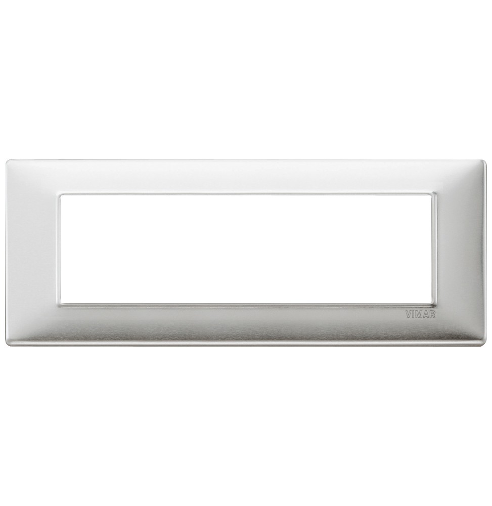 Placca 7 moduli alluminio spazzolato Vimar Plana 14657.81