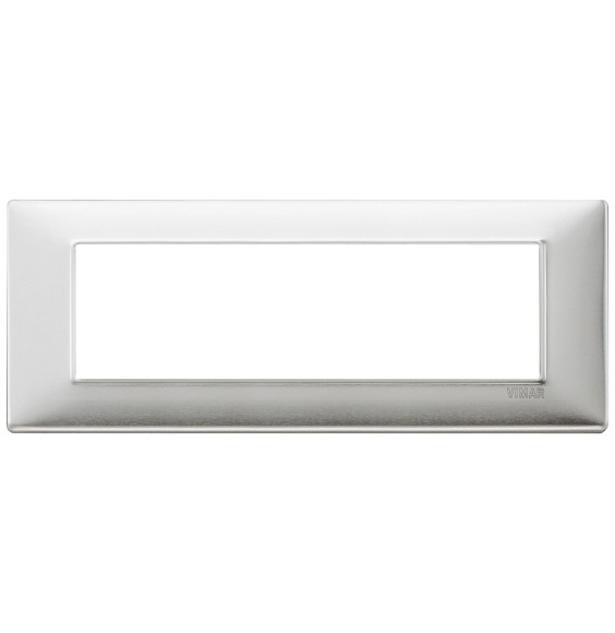 Placca 7 moduli alluminio spazzolato Vimar Plana 14657.81