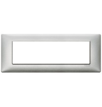 Placca Vimar Plana 7 moduli argento metallizzato in metallo 14657.71