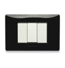 Placca Master Mix 3 posti in tecnopolimero Nero Panther 21MX203
