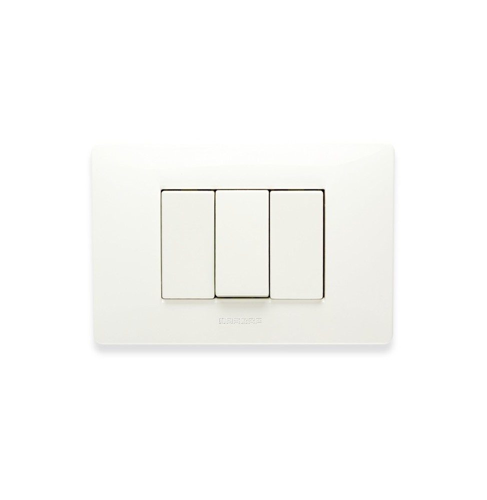 Placca Master Mix 3 posti in tecnopolimero Bianco Aspen 21MX103