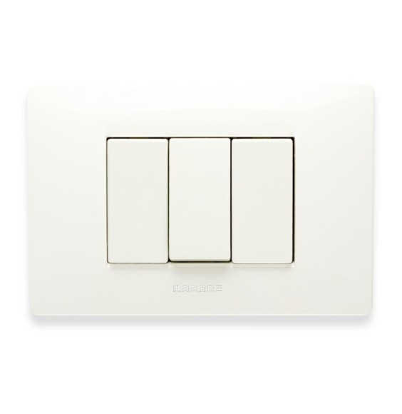 Placca Master Mix 3 posti in tecnopolimero Bianco Aspen 21MX103