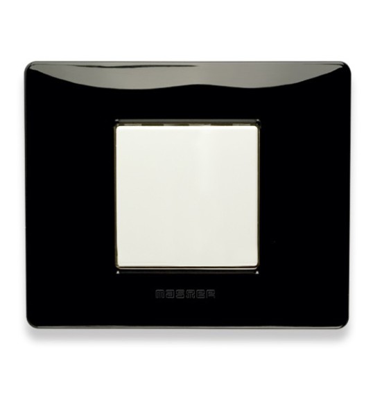Placca Master Mix 2 posti Nero Tecnopolimero 21MX202